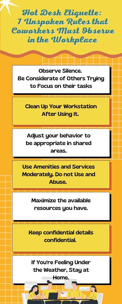 Unspoken Hot Desk Etiquette Rules infographic