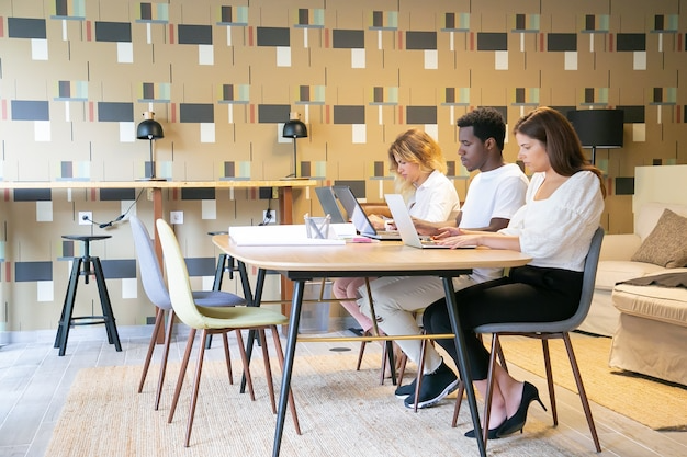 people working from a remote office