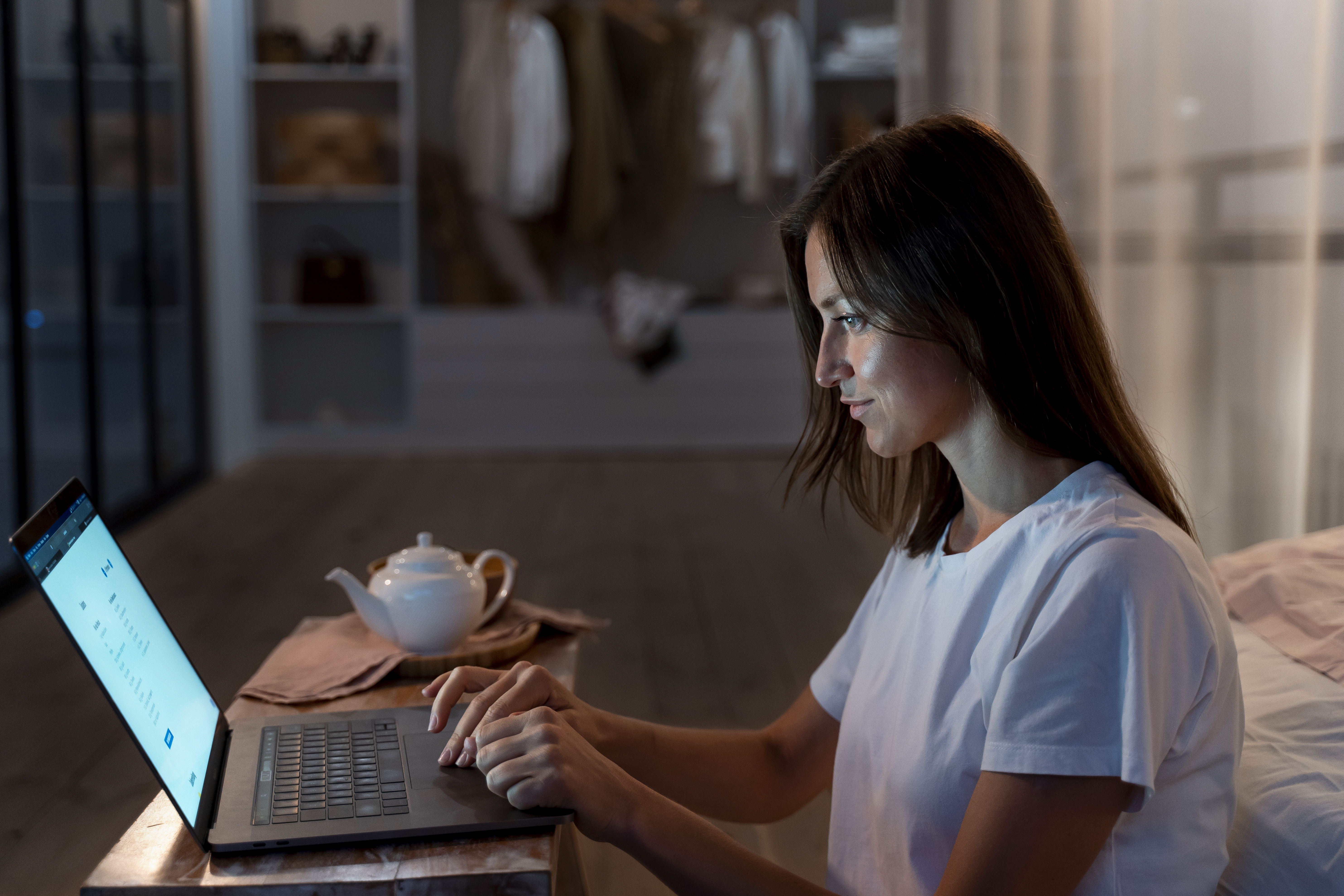 woman working from home