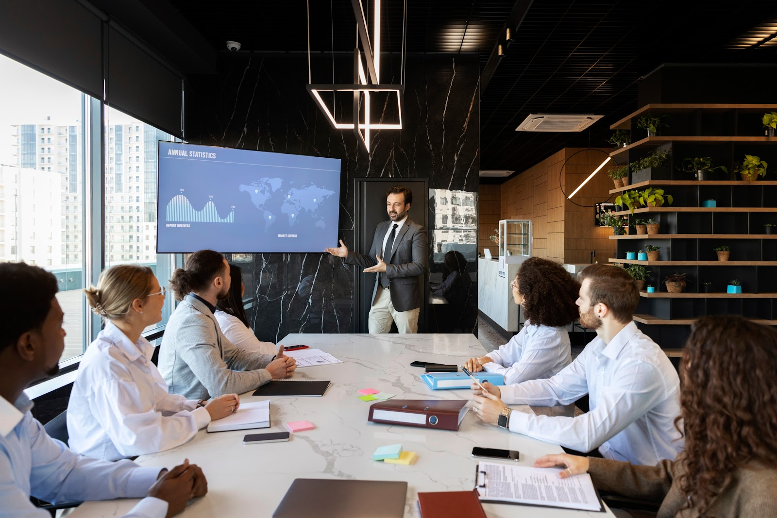 Business meeting in a conference room