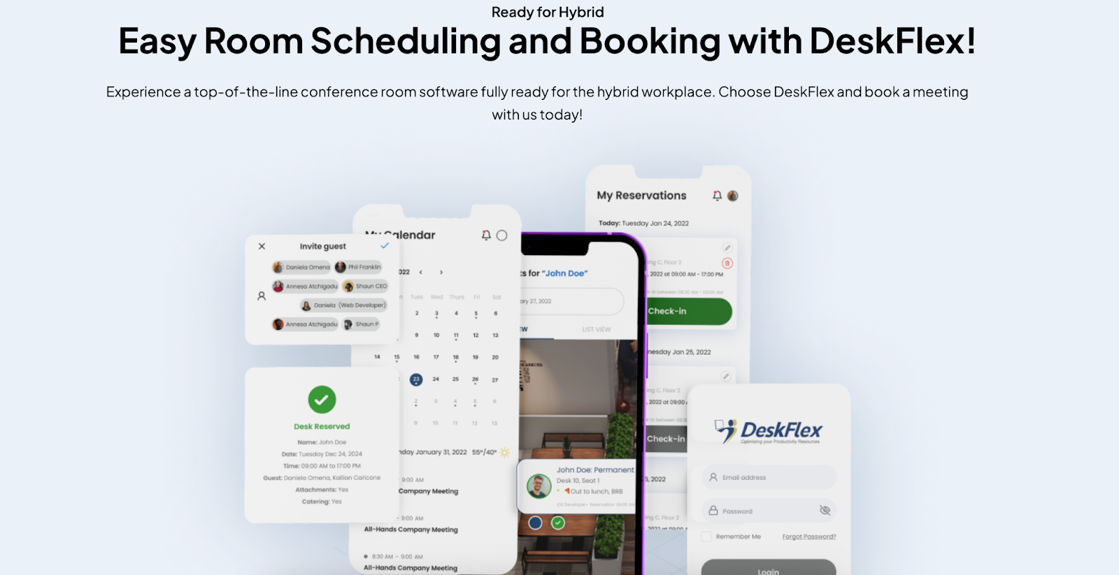 DeskFlex meeting room booking software