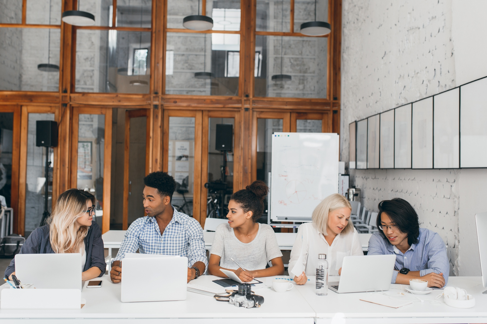 people working in an office