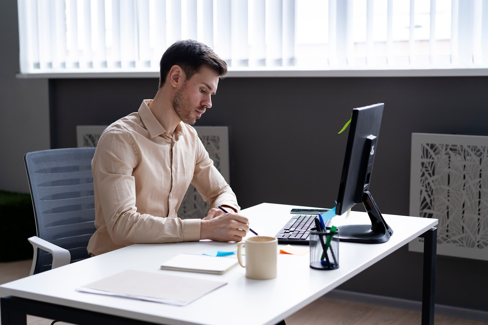 Man working at his desk