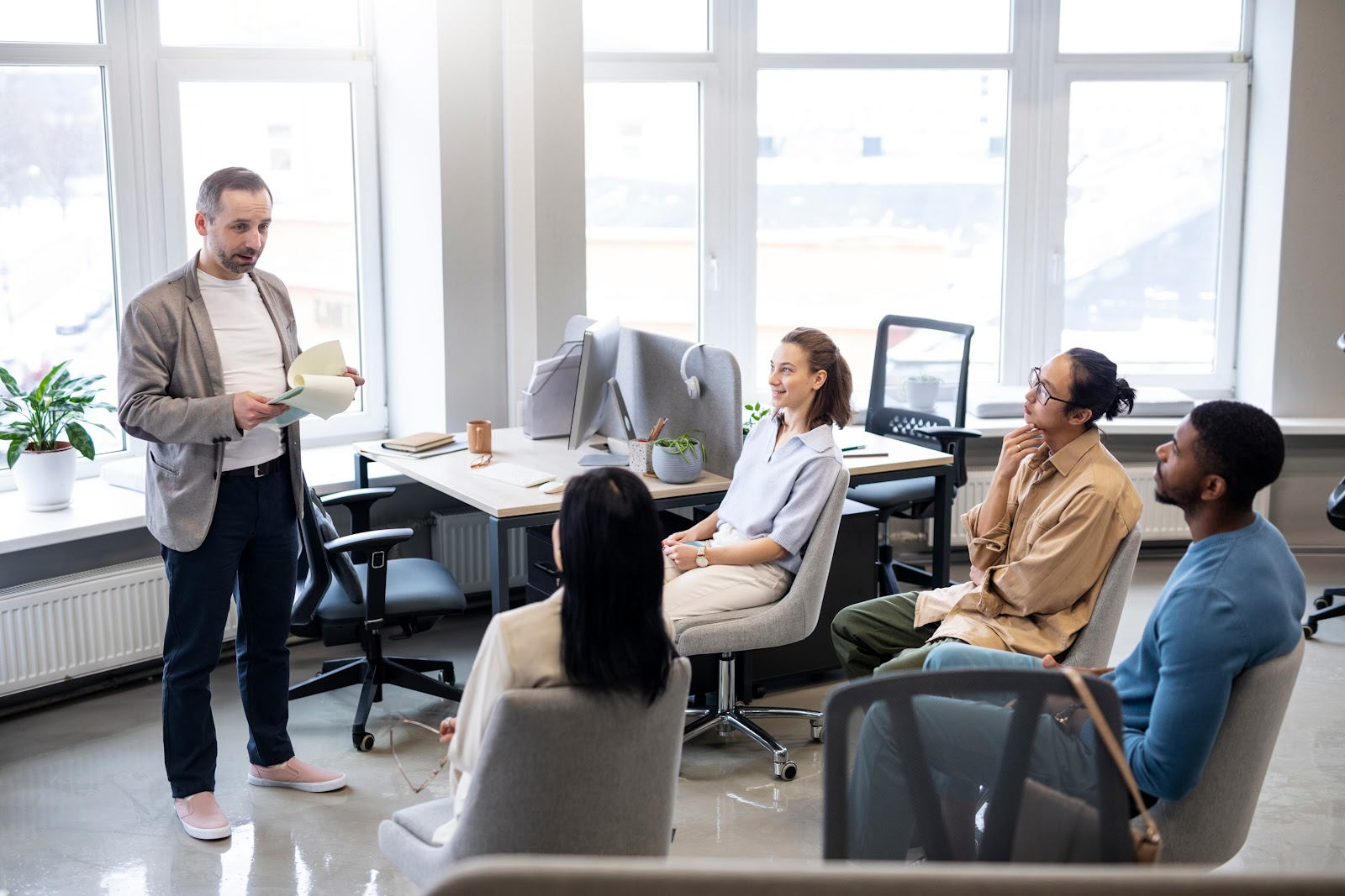 Businessman talking during a meeting