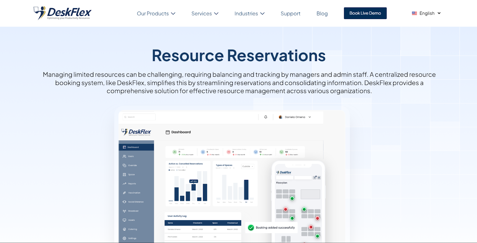 DeskFlex resource reservations