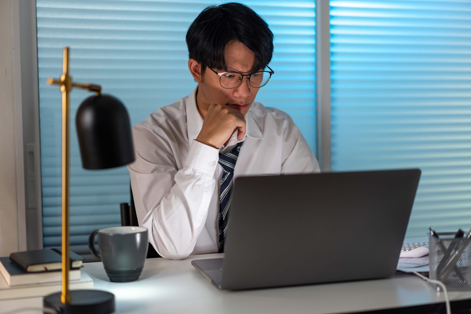 Man working on his laptop